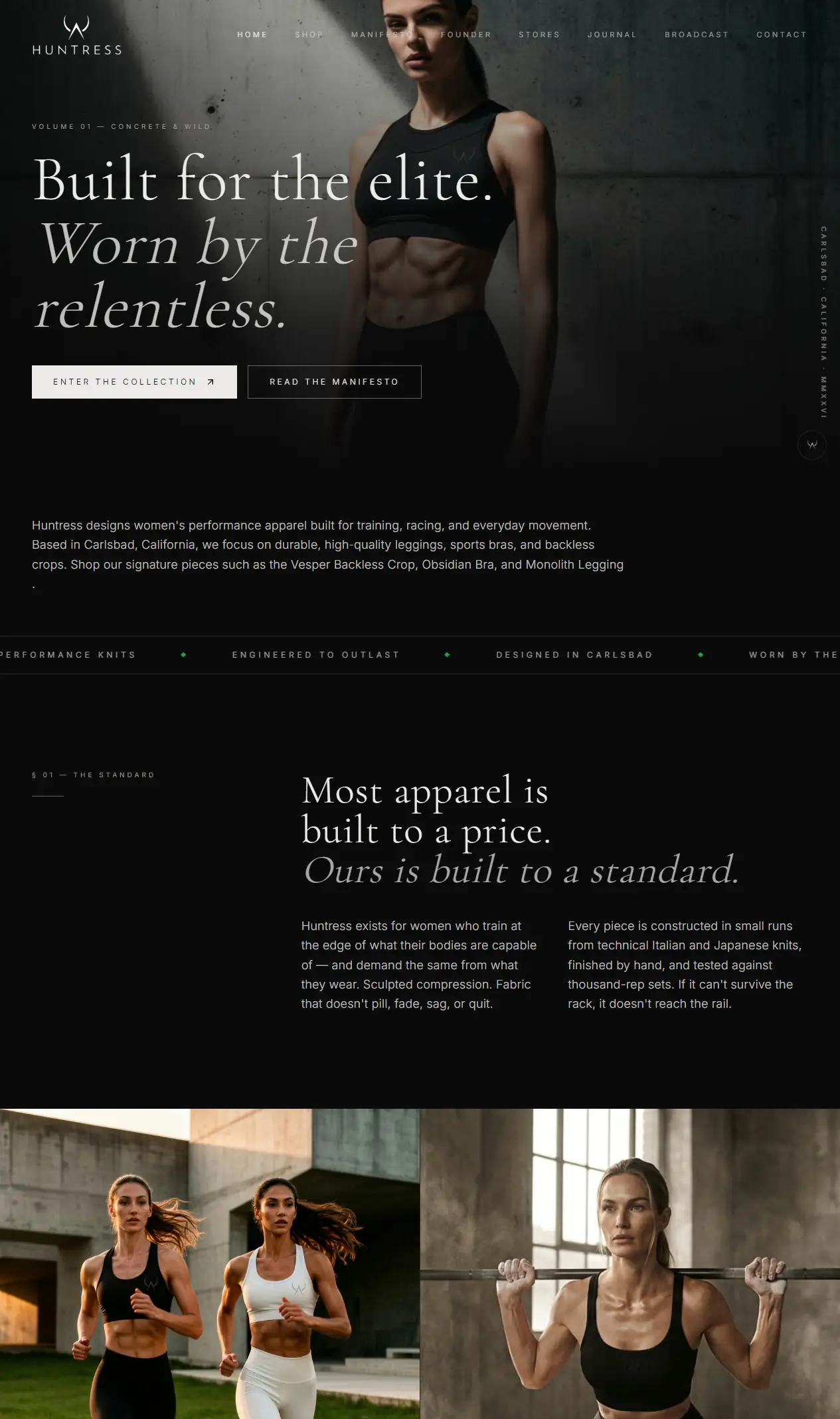The Huntress live site, scrolling